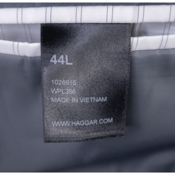 Haggar Sport Coat Blazer Sz 44L Micro Check Gray Two Button Classic fit Poly EUC - Picture 10 of 13